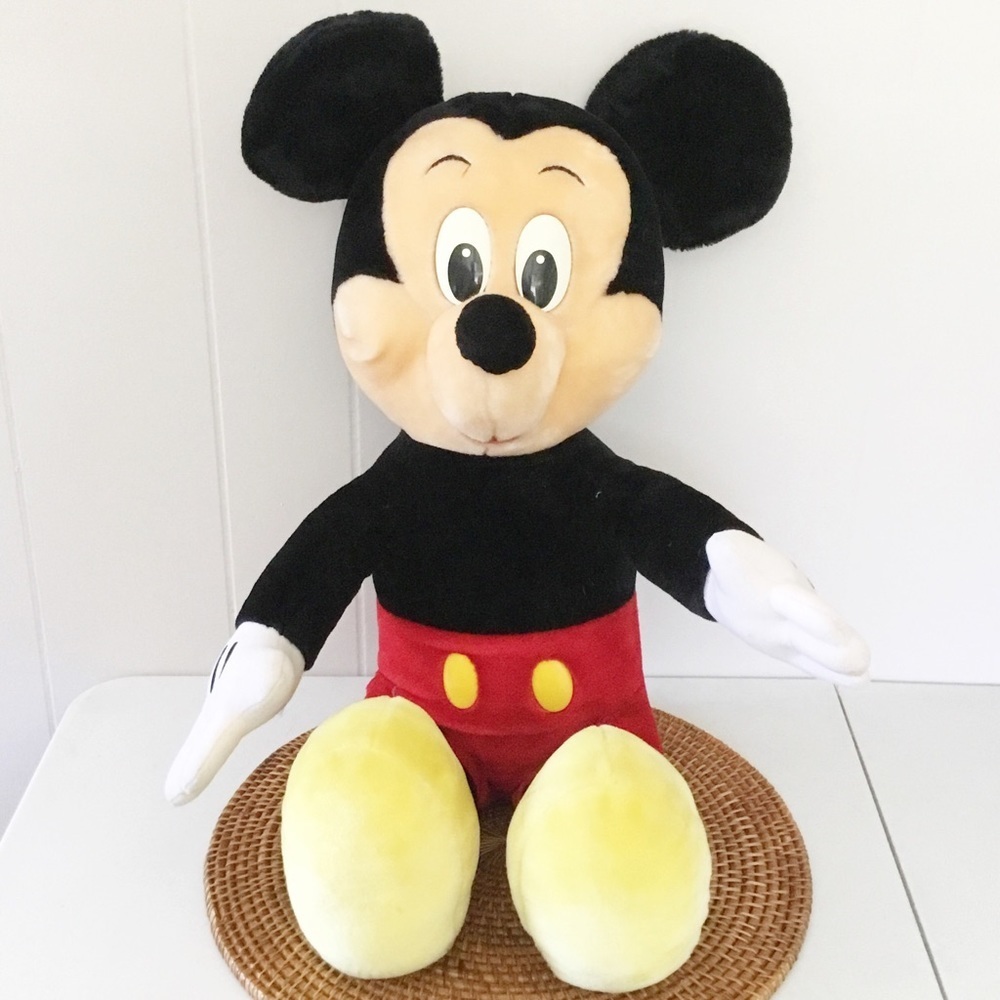Disney Vintage Mickey Mouse 3' Jumbo 36" Plush Stuffed Toy RARE
